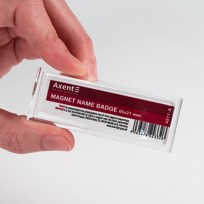 Бейдж акриловий на магніті Axent 4511-A, 71х26 мм